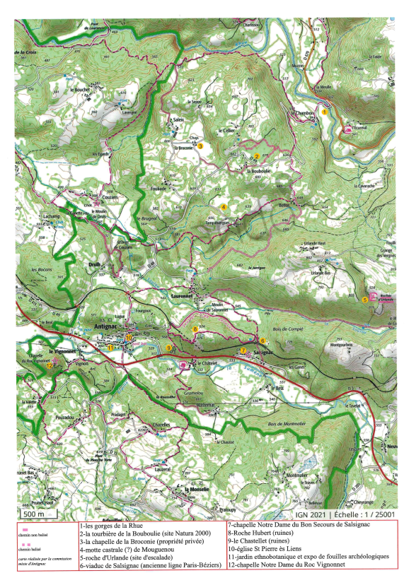 Carte ign pdf commune d'Antignac